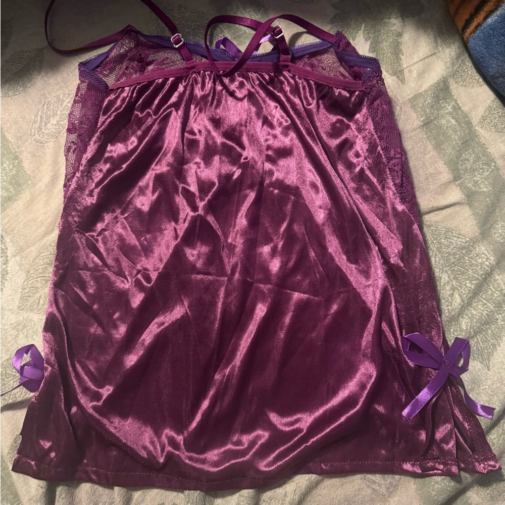 Luxurious Satin Chemise in Rich Purple
